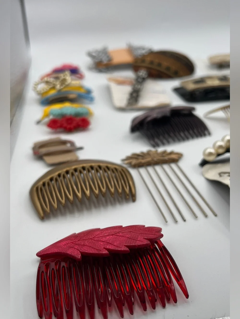 Colorful Vintage Assorted Hair Accessories Lot